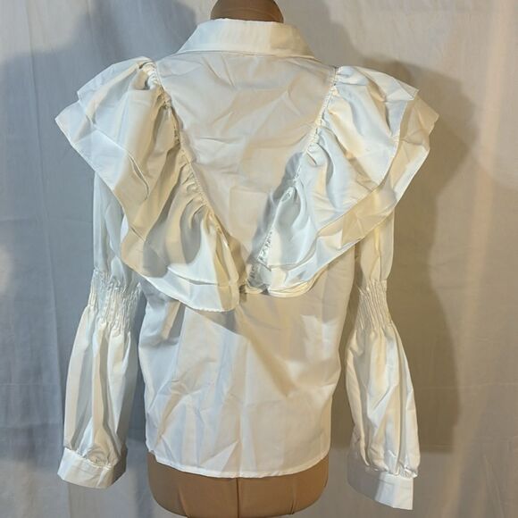 AUB Off-white Victory Blouse Size Medium NWOT - Picture 5 of 12